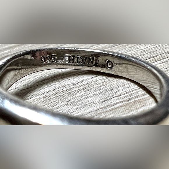 Vintage Designer HD/N Sterling Silver Diamond Bypass Band Ring, Size 6, 4g - Picture 7 of 10